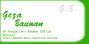 geza bauman business card